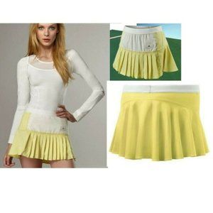 NWT Adidas Stella McCartney Tennis Skirt Pleated S Small white yellow